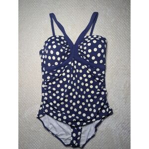Boden Navy Polka Dot One-Piece Swimsuit | US 20–22 (UK 22L)
